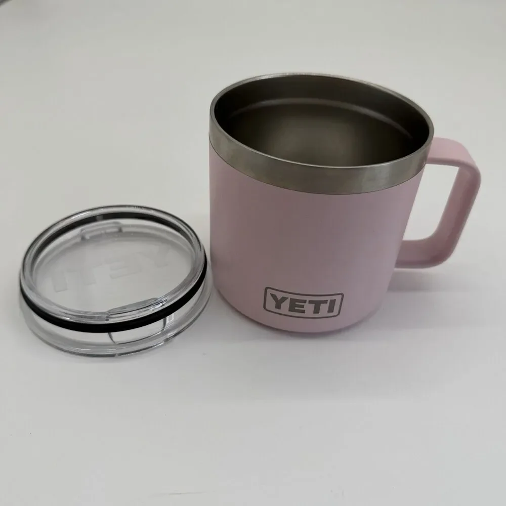 YETI Rambler 14oz Stackable Mug Sandstone Pink MagSlider Lid